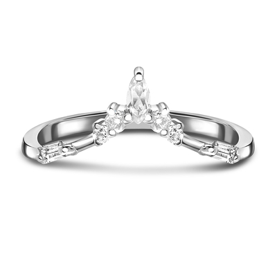 9K / oro blanco natural de 10K/de 14K/de 18K Emerald Cut Diamond Engagement Ring