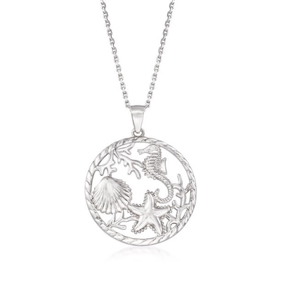 Collar pendiente de la joyería de Ross-Simons Sterling Silver Sea Life