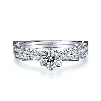 Joyería minimalista del oro de los diseños 9K, Moissanite 925 Ring Set de plata