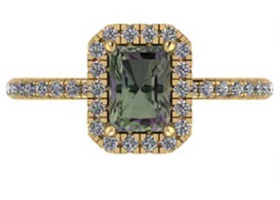 Joyería del oro sólido de OV6X8mm 14K, quilate Diamond Engagement Ring del rectángulo 1,3