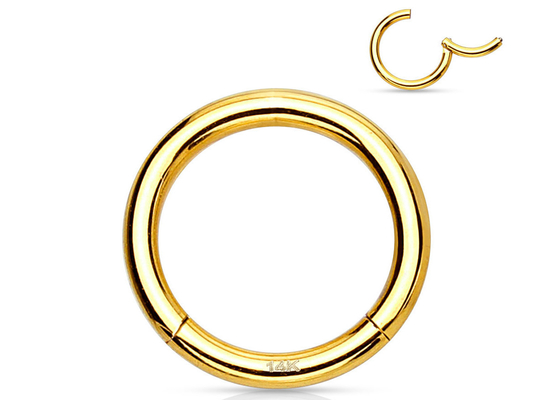 Hélice que perfora el Clicker del oro 14K para el Tragus 16g-40g del cartílago