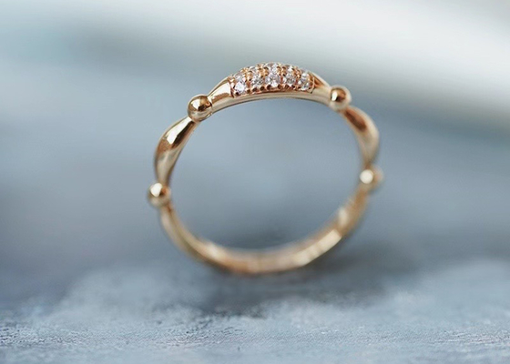 ODM del OEM de 14K Rose Gold Real Diamond Jewellery Ring Dainty para casarse