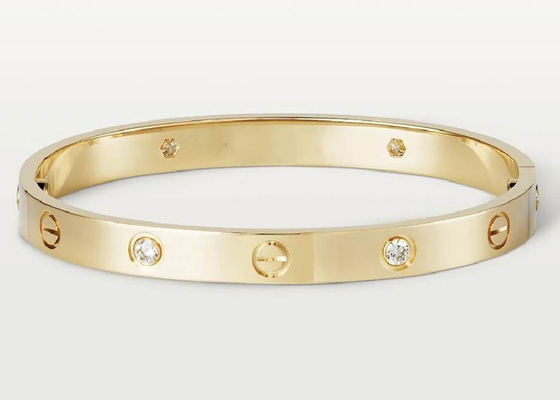 oDM natural de Diamond Love Bracelet de la joyería del oro sólido de 0.42ct 38.05g 18K