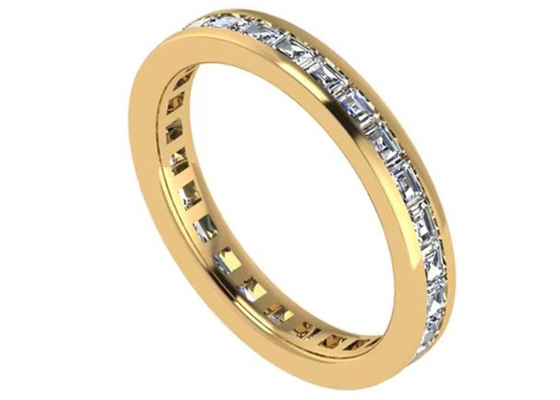 27pcs ODM del OEM del diamante 18K Rose Gold Ring With 2.0×1.5M M para el regalo