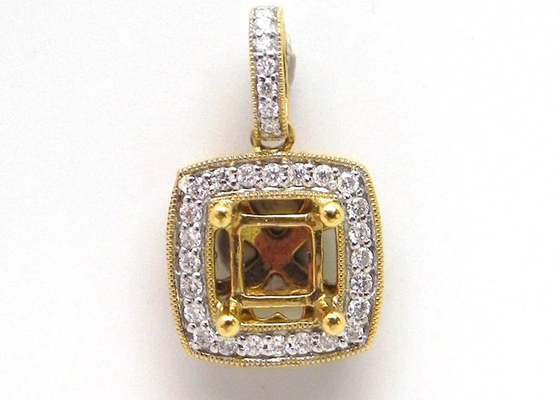 colgante de la joyería del soporte del oro amarillo 18K semi 0,43 quilates (Ctw) con el diamante Vs1