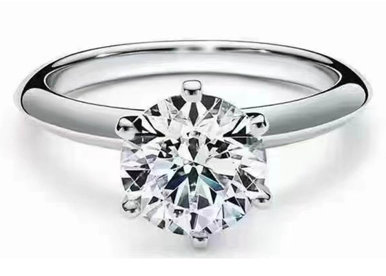 compromiso Ring Setting del oro blanco del corte de ronda de 5m m 18k con el ODM de los diamantes 8pcs