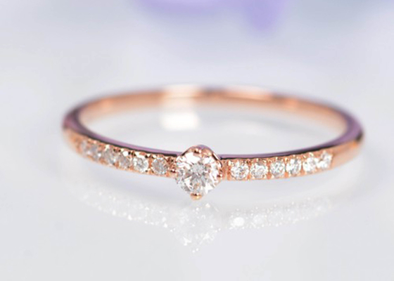 corte de ronda real del peso del anillo 0.25ct de 4m m Diamond Jewellery para el OEM del aniversario