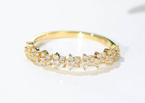 estrella Diamond Ring, compromiso Ring For Women Girl del oro 0.54ct del oro 18k de 1.3m m