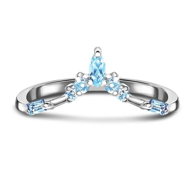 9K / oro blanco natural de 10K/de 14K/de 18K Emerald Cut Diamond Engagement Ring