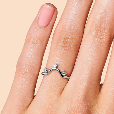14K Rose Gold Real Diamond Jewellery, suposición real redonda Diamond Anniversary Rings
