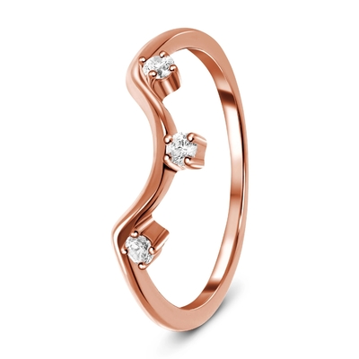 14K Rose Gold Real Diamond Jewellery, suposición real redonda Diamond Anniversary Rings
