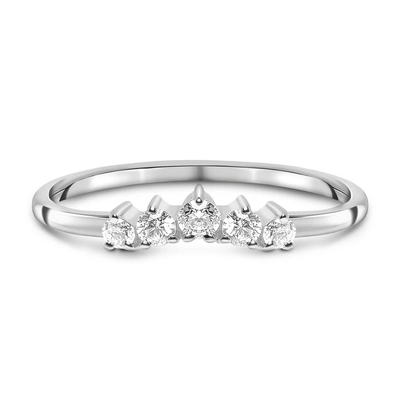 Corte real Diamond Wedding Rings Brilliant 14K Rose Gold Jewelry