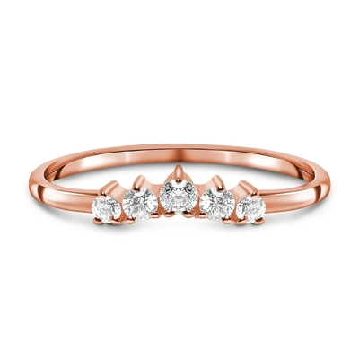 Corte real Diamond Wedding Rings Brilliant 14K Rose Gold Jewelry