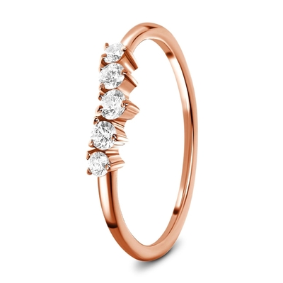 Corte real Diamond Wedding Rings Brilliant 14K Rose Gold Jewelry