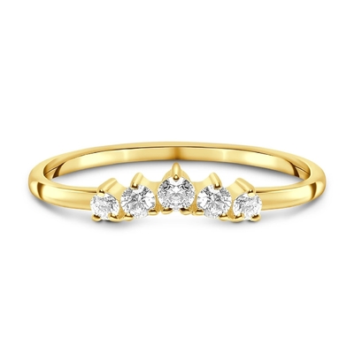 Corte real Diamond Wedding Rings Brilliant 14K Rose Gold Jewelry
