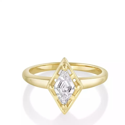 Anillos de compromiso naturales del diamante del oro sólido 9K/10K/14K/18K para las mujeres