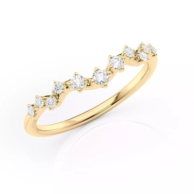 Oro amarillo de encargo 14K y CVD Diamond Wedding Bands With Natural Diamond Jewelry