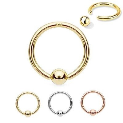 Labios de perforación de Ring Hoop Cartilage Nose Eyebrow de la entrerrosca del oro de la joyería 14K