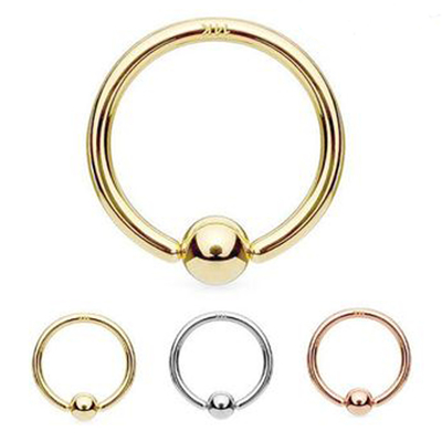 Labios de perforación de Ring Hoop Cartilage Nose Eyebrow de la entrerrosca del oro de la joyería 14K