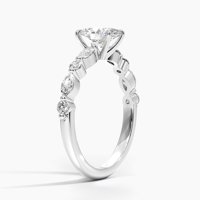 14K / 18K corte real blanco del oro sólido VVS Diamond Moissanite Ring Round Brilliant