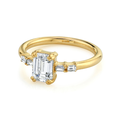 Boda pura oro natural 14k/18k de Diamond Ring Wedding Solid del oro