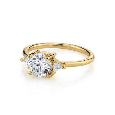 RD 4m m Diamond Ring natural redondo, garra que fija a la alianza de boda del oro 18k