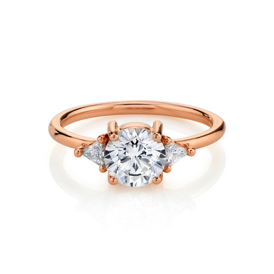 RD 4m m Diamond Ring natural redondo, garra que fija a la alianza de boda del oro 18k