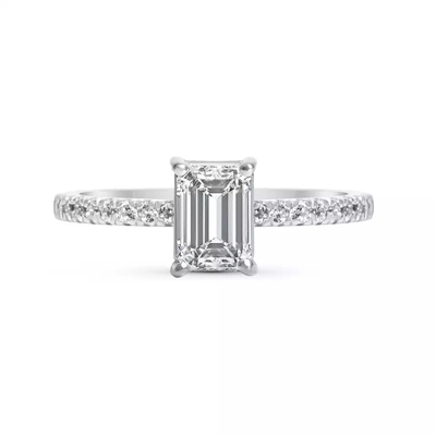 Oro sólido Diamond Engagement Ring, 14K/18K oro crecido laboratorio Diamond Ring