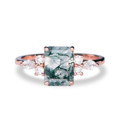 La hoja abierta de 925 Sterling Silver Marquise Shape Jade Aventurine suena los regalos únicos de Olive Leaf Rings Handmade Jewelry para el Wo