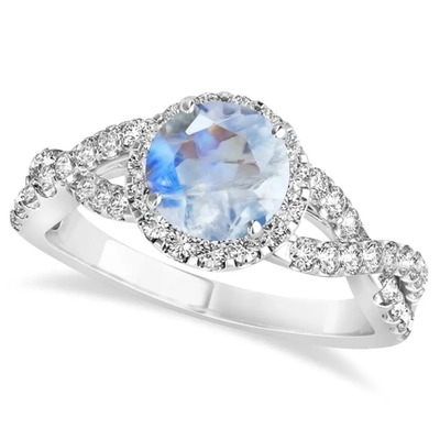 La joyería CZ de Sterling Silver Round Cut Moonstone torció el compromiso Ring Birthday Moonstone Gemstone Jewelry