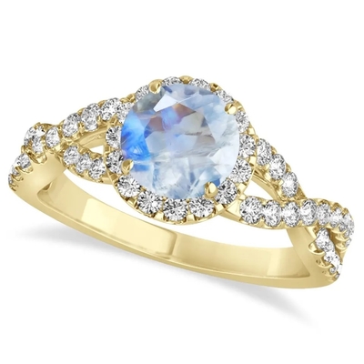 La joyería CZ de Sterling Silver Round Cut Moonstone torció el compromiso Ring Birthday Moonstone Gemstone Jewelry