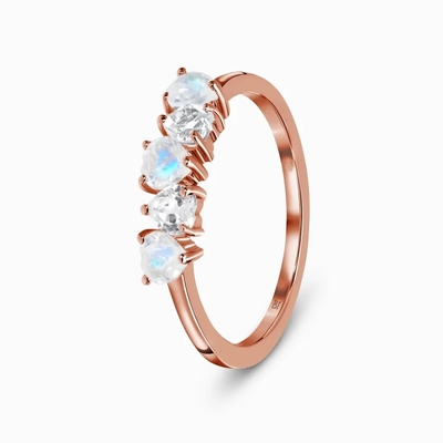 Anillo natural azul de 925 Sterling Silver Rainbow Jewelry Moonstone Moonstone
