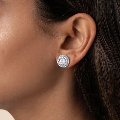 Las mujeres plateadas oro de Sterling Silver Jewelry 14K de la venta al por mayor 925 cuelgan los pendientes naturales del descenso de Moonstone de los pendientes
