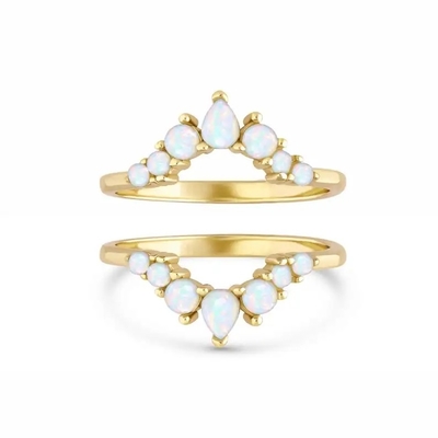 925 anillos preciosos auténticos elegantes antiguos de plata de Opal Promise Engagement Wedding Anniversary