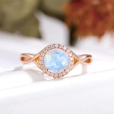 Anillo natural 925 Sterling Silver Jewelry Ring de Moonstone del partido de la decoración