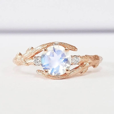 Anillo natural 925 Sterling Silver Jewelry Ring de Moonstone del partido de la decoración
