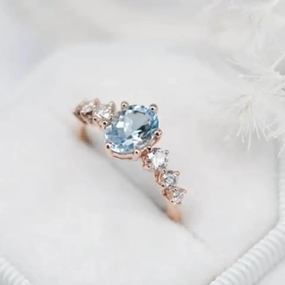 Oro Ring Natural Gemstone Jewelry de plata del anillo de compromiso 18k de Moonstone de la pera