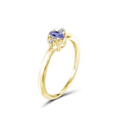 0,25 quilates Tanzanite 0,925 Sterling Silver Ring Jewelry con el acento blanco de la CZ