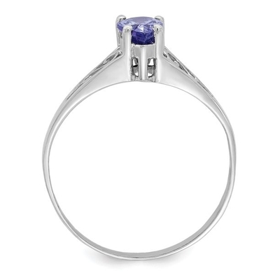 0,25 quilates Tanzanite 0,925 Sterling Silver Ring Jewelry con CZ blanca – anillos de la piedra preciosa con hipoalérgico