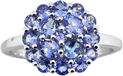 0,25 quilates Tanzanite con Sterling Silver Ring Jewelry con el acento blanco de la CZ