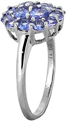 0,25 quilates Tanzanite con Sterling Silver Ring Jewelry con el acento blanco de la CZ