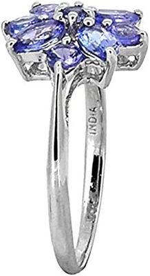 Tanzanite y Sapphire Boxed Set Sterling Silver Laboratorio-creada blanca