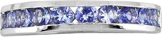 0,5 oros blancos sólidos azules naturales del anillo 18K de CTW Tanzanite