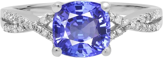 Tanzanite y Sapphire Boxed Set Sterling Silver Laboratorio-creada blanca