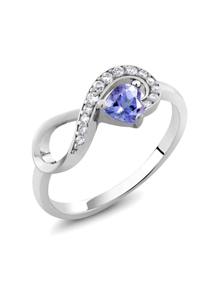 6,02 oro blanco sólido azul natural del anillo 18K de CTW Tanzanite