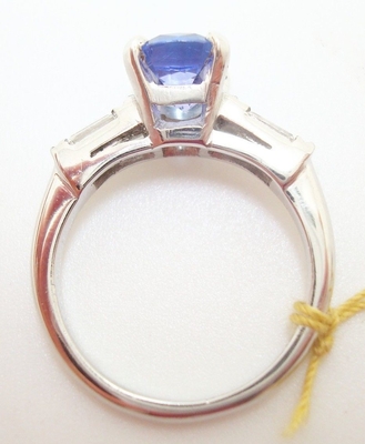 anillo natural auténtico de Tanzanite del óvalo del oro blanco 14k con la CZ