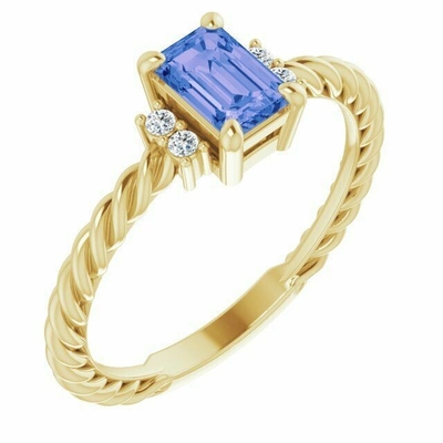Quilate Tanzanite 0,925 acentos blancos de Sterling Silver Ring Jewelry With CZ