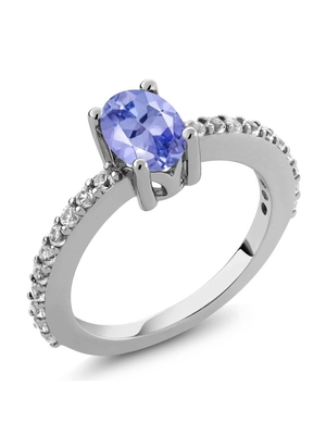 Los joyeros aporrean a Tanzanite Ring Birthstone Jewelry con la CZ blanca