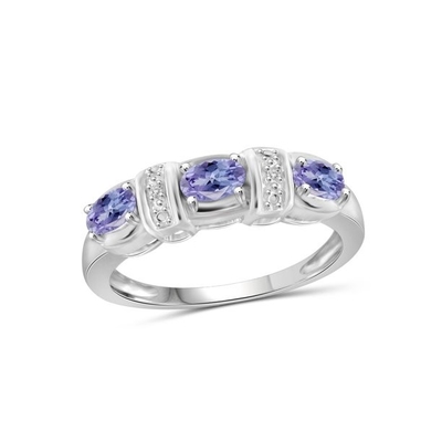 Con el anillo de 925 Sterling Silver Rhodium Tanzanite Engagement