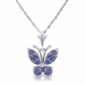 collar pendiente Tanzanite del oro sólido 14K del solitario natural de Angara para las muchachas de las mujeres